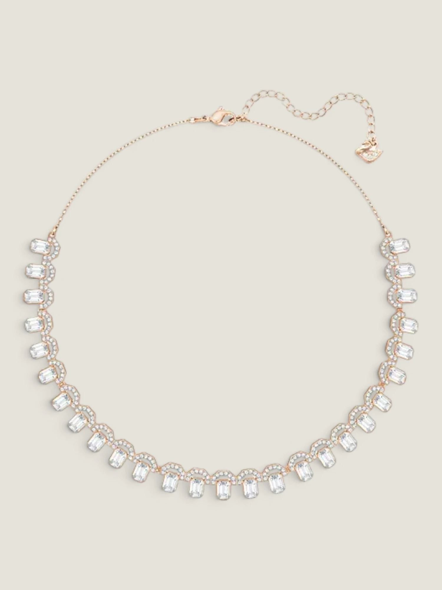 Gallery Square Rose Gold-Plated Crystal All-Around Necklace
